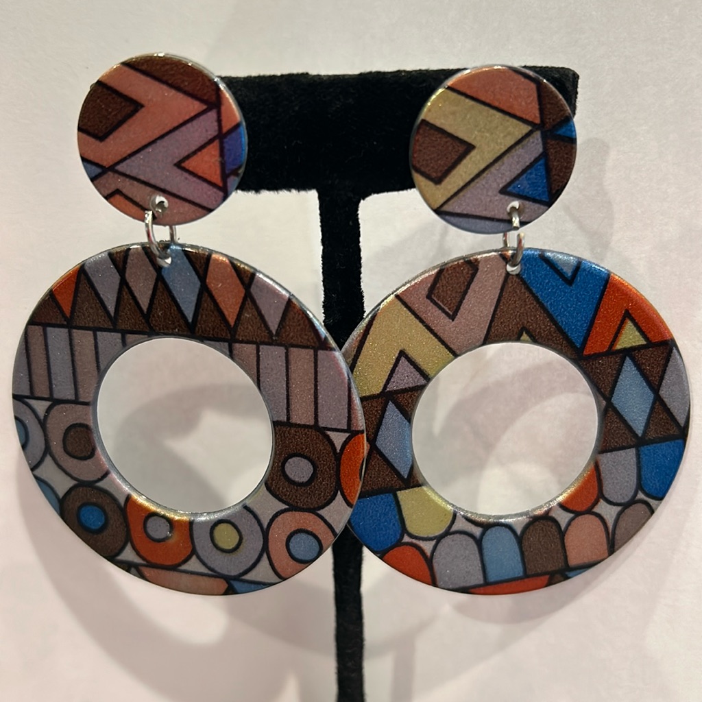 Vintage Vibes Patterned Hoop Earrings-Boutique 14$